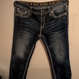 Rock Revival Women's Junia Easy Capri Dark Blue Jeans